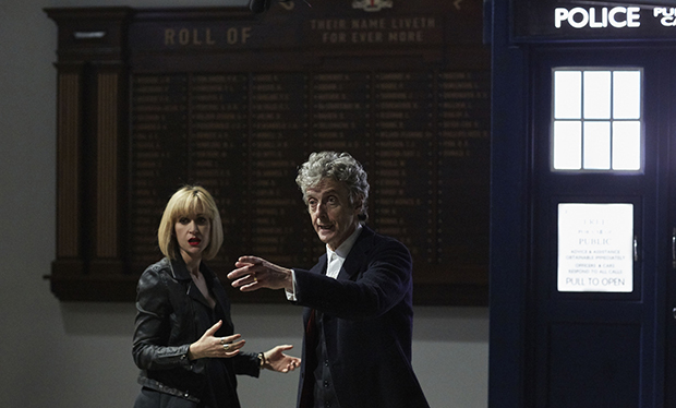 WARNING: Embargoed for publication until 00:00:01 on 18/10/2016 - Programme Name: Class - TX: n/a - Episode: Class - Ep1 (No. 1) - Picture Shows: (L-R) Miss Quill (KATHERINE KELLY), The Doctor (PETER CAPALDI) - (C) BBC - Photographer: Simon Ridgeway